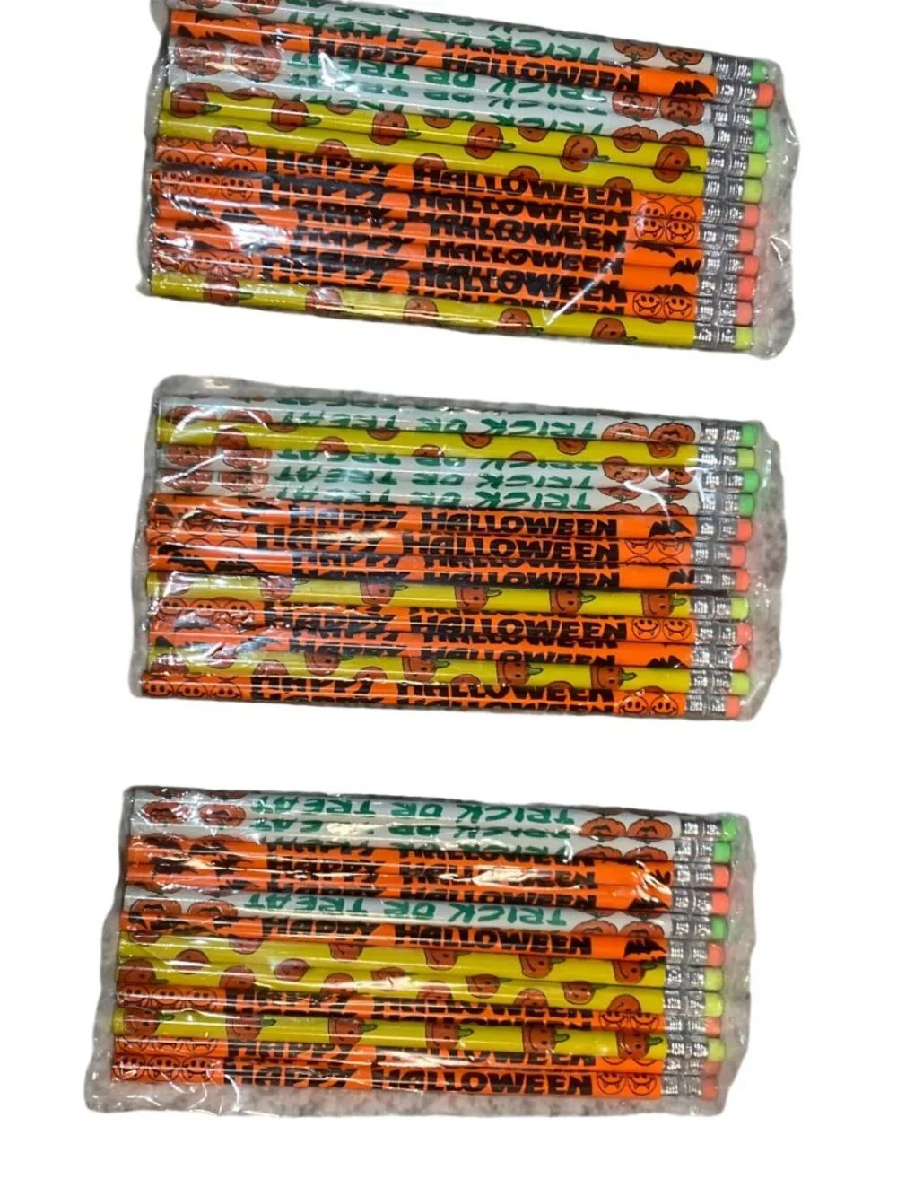 Halloween Themed Pencils and Erasers Set  Trick Or Treat Party Favors